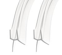 Tokenhigh Lot de 2 bandes d'étanchéité de porte de douche, joint de déflecteur de porte de douche pour verre droit incurvé jusqu'à 15 mm d'écart, bande de rechange transparente (pour verre de 6 à 8 mm