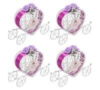 TOKIDNY Boîtes à Bonbons Facile à Transporter de Citrouille Pourpre, Lot de 4 Pièces et Décoration de Mariage Européenne pour Fêtes et Anniversaires