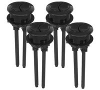 TOKIDNY Bouton-poussoir Double Chasse pour Toilettes 4pcs en Abs Noir, Design Moderne, Facile à Utiliser, Adapté pour Toilettes Publiques et Hôtels