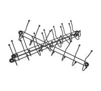 TOKIDNY Crochets Muraux en Fer avec 14 Crochets Doubles, Lot de 3 Pièces pour Organisation Polyvalente de Vêtements et Ceintures, Installation Facile, pour Décoration Intérieure