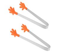 TOKIDNY Lot de 2 Pinces Miniatures en Acier Inoxydable Forme Main, Usage Multifonctionnel pour Aliments et Glaçons, Design Créatif Compact la Cuisine et Maison