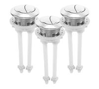 TOKIDNY Lot de 3 Boutons de Chasse D'eau Double Rond en Plastique pour Réservoir de Toilettes, Installation Facile et Chasse D'eau sans Effort, Design Moderne Minimaliste