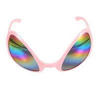 TOKIDNY Lunettes de Soleil en Abs Rose Fantaisie Extraterrestres pour Adultes Design Unique, Accessoire Polyvalent pour Fêtes et Photos de Mariage