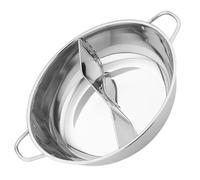 TOKIDNY Marmite à Induction en Acier Inoxydable avec Double Compartiment, Facile à Nettoyer, Design Divisé Cuisine Domestique ou Professionnelle, Pot Shabu Shabu Polyvalent