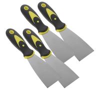 TOKIDNY Spatules de Réparation Murale Faciles à Suspendre en Acier Inoxydable Manche Plastique Bicolore, 4 Pièces Multifonctions pour Enduit et Papier Peint