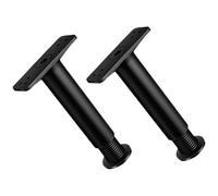 TOKIDNY Support de Lit Réglable en Plastique Acier Noir, Lot de 2 Pièces | Pied Central pour Cadre de Lit, Montage Discret sous Meuble, Pièce de Rechange pour Structure