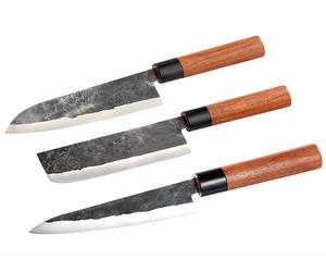Tokio Kitchenware 3 couteaux en acier avec manche en bois de rose