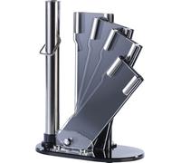 Tokio Kitchenware Bloc à couteaux et fusil d'aiguisage modulable en verre acrylique (4 couteaux)