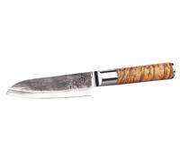 Tokio Kitchenware Couteau Santoku avec lame en acier Damas 14 cm et coffret en bois