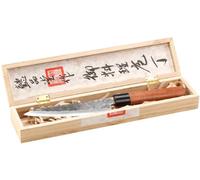TokioKitchenWare Asia Couteau de Cuisine Santoku Fait Main avec Manche en Bois véritable (Couteau Utilitaire Santoku, Couteau de Chef, Fait Main)