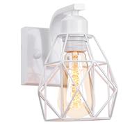 TOKIUS Lot de 2 Appliques Murales Vintages, Lampe Murale Interieur Industrielles Plafonniers Luminaires E27 Abat-jour en Métal Ø160mm éclairage plafond pour Chambre Cuisine Restaurant (Blanc - 1pcs)