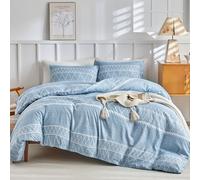 Tokokimo Parure de lit double 260 x 240 cm, housse de couette double 3 pièces en microfibre avec motif brindilles et feuilles, comprenant 1 housse de couette 260 x 240 cm + 2 taies d'oreiller 50 80x