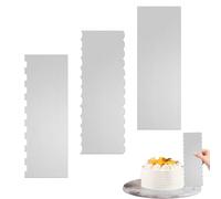 TOKSEO 3 Pièces Lisseur Gateau, Acier Inoxydable Spatule Patisserie, Ensemble de Grattoirs à Gâteau, Peignes de Décoration de Gâteau pour Gâteaux à Crème et au Glaçage de Toutes Formes