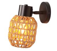 TOKTOP Applique Murale Vintage Lampe Murales Tressée E27 Applique Luminaire Style Bohème Lampe de Mur Intérieur Déco pour Chambre à Coucher, Salon, Couloir