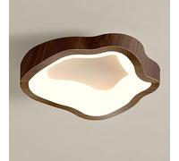 TOKTOP Lampe de Plafond LED En Imitation Bois Nuages Plafonnier Vintage Creative Éclairage Luminaire 12W Intérieur Lustre pour Chambre d'Enfants Salon Cuisine, Lumière Blanche, 20CM