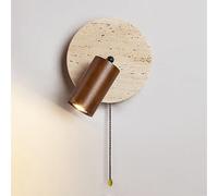 TOKTOP Lampe Murale en Travertin Jaune Naturel avec Interrupteur, Vintage Intérieure Applique Murale Orientable Spot Mural pour Chambre Salon Couloir, Lumière Chaude 3000K