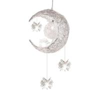 TOKTOP Lune Étoiles Suspension Luminaire, Lustre Chambre Enfant LED Aluminiu Lustre, Plafonnier pour Chambre Fille Décoration, Lumière Blanche 25CM
