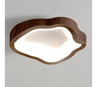 TOKTOP Plafonnier LED En Imitation Bois Nuages Lampe de Plafond Vintage Creative Éclairage Luminaire 12W Intérieur Lustre pour Chambre d'Enfants Salon Cuisine, Lumière Blanche 20CM