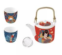 TOKYO Coffret deux tasses et théière Porcelaine EASYLIFE