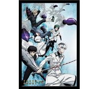 Tokyo Ghoul - Poster - RE - Key Art 2 + cadre amovible, Shinsuke® Maxi MDF noir, vitre acrylique