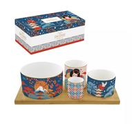 TOKYO set apéritif 4 coupelles en porcelaine