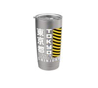 Tokyo Shinjuku Japon Big City Kanji Typographie japonaise Gobelet isotherme en acier inoxydable double paroi