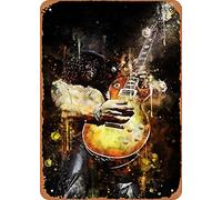 TOLANK Plaque en métal avec inscription « Legendary Guitarist Slash Guns N Roses » - 20,3 x 30,5 cm - Décoration murale vintage rétro