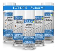 Toldoro® 5x Nettoyant inox professionnel 400ml / Vaporisateur comme degraissant barbecue ou nettoyant inox Cuisine/Produit inox nettoyage