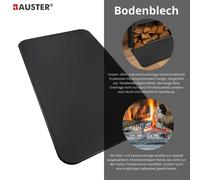BAUSTER® Plaque de sol de cheminée en métal - Protection contre la chaleur - Revêtement par pulvérisation - Noir, graphite ou cuivre - Tailles: 80x49/50x60/60x80 cm