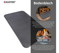 BAUSTER Plaque de sol de cheminée en métal - Protection contre la chaleur pour cheminée et poêle - Revêtement par pulvérisation - Noir, graphite ou cuivre - 80 x 49 / 50 x 60 / 60 x 80 cm - Plaque