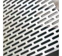 Tôle perforée en acier inoxydable 304 avec trous oblongs, panneau de protection, plaque métallique résistante à la corrosion for intérieur et extérieur, 25 x 25 cm, épaisseur 2 mm(25x25cm Thick 2mm)