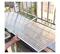 Tôle perforée en acier inoxydable 304, maille métallique déployée à trous ronds for balcon, balustrade, terrasse, décoration et protection(50x100cm)