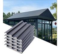 Tôles de toiture isolées en alliage, Panneaux de toit ondulés en aluminium isolés 5PC, longueur 0,8-1,5 m, connectables(5PC,L- 1.1m/3.6ft)