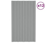 Tôles de toiture - Panneaux de toiture 12 pcs - vidaXL - acier galvanisé - gris - 80 x 45 cm 8375444