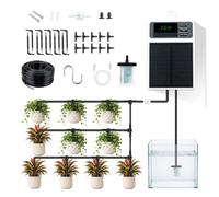 Tolesum Kit d'Arrosage Goutte à Goutte Solaire IPX5 | Pompe 35 PSI Anti-UV, Minuterie Programmable, Batterie 2200 mAh USB-C, Valve Anti-Siphon pour 10 Plantes Jardin Balcon