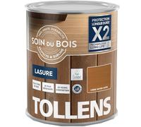 Tollens - Lasure - Ultra Résistante - Adhérence Renforcée - Protège et Décore - Protection Anti-UV - Technologie LONG-LIFE - Satin - Chêne Moyen - 1 L