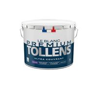 Tollens - Peinture Blanche - Murs, Plafonds & Boiseries - Blanc Premium - Pièces Sèches et Humide - Ultra couvrante - Lessivable - Rapide - Ecolabel - Velours - BLANC - 10L = 120m²