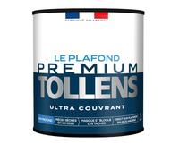 Tollens - Peinture Blanche - Plafonds Premium - Pièces Sèches et Humide - Masque et bloque les taches - Ultra couvrante - Direct sur plafonds salis ou anciens - Mat - BLANC - 1L = 15m²
