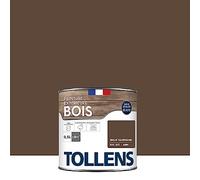 Tollens - Peinture extérieure bois 2 en 1 - Ultra Résistante - Finition Satin - Laque Riche en Résine - Pour Toute Boiserie Extérieure - Sans Sous-Couche - Brun Normand - 0,5L = 8m2