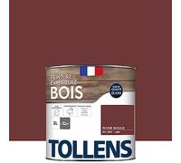 Tollens - Peinture extérieure bois 2 en 1 - Ultra Résistante - Finition Satin - Laque Riche en Résine - Pour Toute Boiserie Extérieure - Sans Sous-Couche - Satin - Rouge Basque - 2L = 32m2