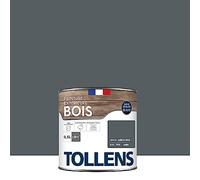 Tollens - Peinture extérieure bois 2 en 1 - Ultra Résistante - Finition Satin - Laque Riche en Résine - Pour Toute Boiserie Extérieure - Sans Sous-Couche - Gris Ardoise - 0,5L = 8m2