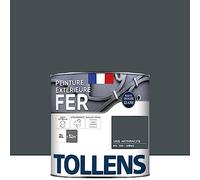 Tollens - Peinture extérieure fer 2 en 1 - Ultra Résistante - Protection antirouille - Laque Riche en Résine - Sans Sous-Couche - Entretien Facile - Brillant - Gris Anthracite - 2L = 32m2
