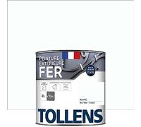Tollens - Peinture extérieure fer 2 en 1 - Ultra Résistante - Protection antirouille - Laque Riche en Résine - Sans Sous-Couche - Entretien Facile - Brillant - Blanc - 2L = 32m2