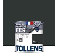 Tollens - Peinture extérieure fer 2 en 1 - Ultra Résistante - Protection antirouille - Laque Riche en Résine - Sans Sous-Couche - Entretien Facile - Brillant - Noir Mat - 2L = 32m2