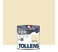 Tollens - Peinture extérieure fer 2 en 1 - Ultra Résistante - Protection antirouille - Laque Riche en Résine - Sans Sous-Couche - Entretien Facile - Brillant - Blanc Perle - 0,5L = 8m2