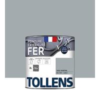 Tollens - Peinture extérieure fer 2 en 1 - Ultra Résistante - Protection antirouille - Laque Riche en Résine - Sans Sous-Couche - Entretien Facile - Brillant - Gris Fenêtre - 2L = 32m2