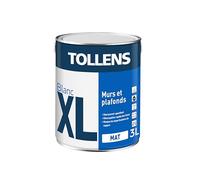 Tollens Peinture Professionnelle Blanche Mat - Spécial Plafond XL Blanc Mat - Opacifiante - 3L = 30m2