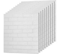 TolleTour 1 set (50 pcs)grande 3D étanche tuile mur autocollant mousse panneau 70x77cm blanc