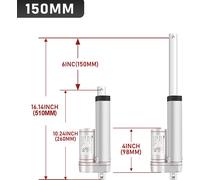 TolleTour 1500N Moteur linéaire Variateur électrique Moteur d'actionneur linéaire Mât de levage Moteur d'entraînement linéaire 12V 150mm