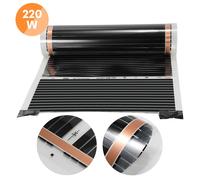 TolleTour 220W/m2, film chauffant Chauffage électrique infrarouge, chauffage au sol, taille des pièces : Longueur 2,0 m, Largeur 0,5 m (10㎡)